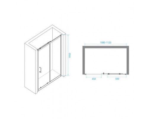 Душевая дверь в нишу RGW Passage PA-14 110*195 рифленое стекло без поддона