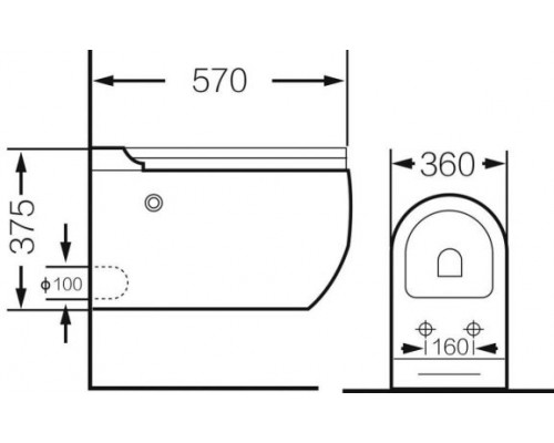 Подвесной унитаз Grossman Impuls GR-5502 36*57 безободковый с крышкой-сиденьем микролифт Slim, с импульсным сливом