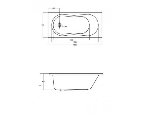 Акриловая ванна Cersanit Nike 150х70