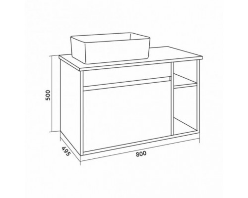 Комплект мебели Grossman Фалькон 80 бетон (раковина GR-3020)