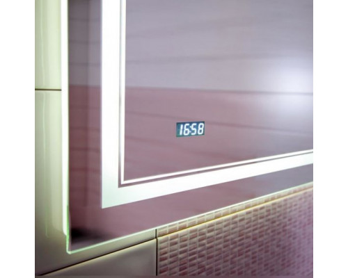 Зеркало Бриклаер Эстель-2 120 с Led подсветкой, инфракрасный выключатель, часы