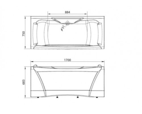 Акриловая ванна Aima Design Dolce Vita 170х75 с каркасом, панелью и стеклянной стенкой (комплект)
